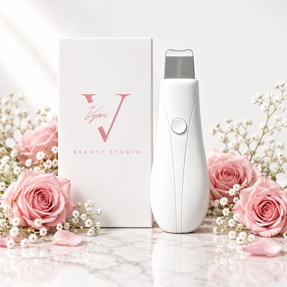 VYORI GlowWand White - Front view with pink floral styling