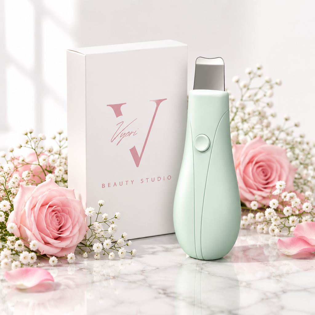 VYORI GlowWand Mint - Side view with pink floral styling